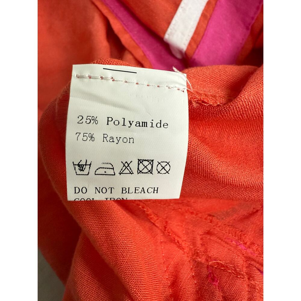 Les Canediers Tunic Dress Orange Pink Vneck SIZE 12‎ - Picture 13 of 14